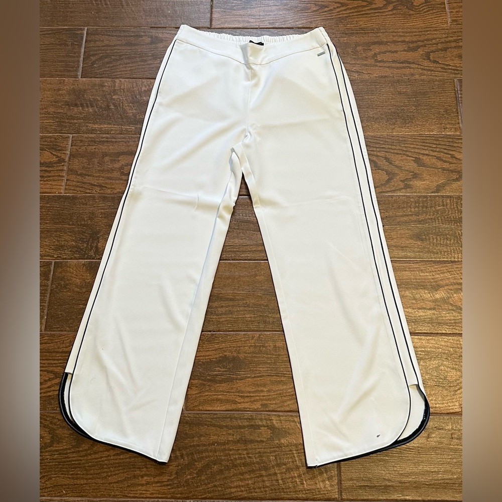 Armani Exchange White Pants with Black Trim